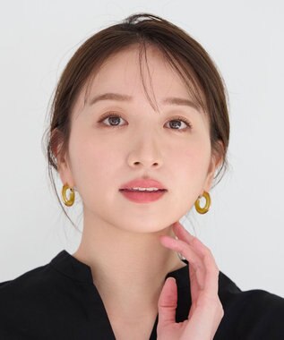 ANY 【WEB限定】マーブルリングピアス（両耳用） ライムイエロー