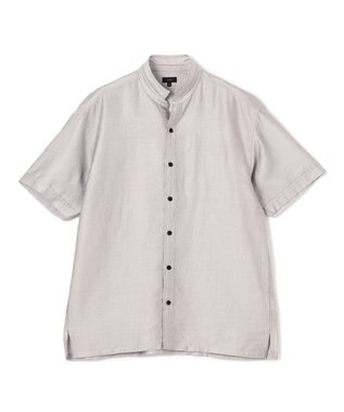 JOSEPH HOMME ストレッチマイヤー　ウイングカラー半袖シャツ ライトグレー系