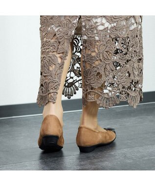 ASICS WALKING ペダラ レディース 2E 2.0cmヒール キャメル(起毛)×ブラック(エナメル)