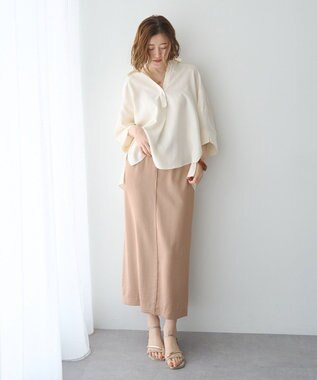 YECCA VECCA バルーン袖スキッパーシャツ Ivory