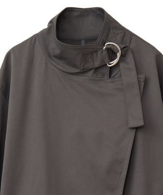 AMERICAN HOLIC スタンドカラーニュアンスロングコート Charcoal Gray