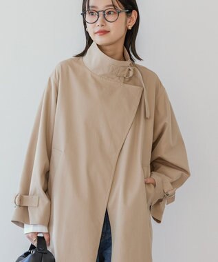 AMERICAN HOLIC スタンドカラーニュアンスロングコート Beige