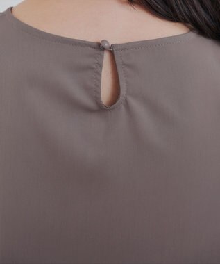 Tiaclasse 【洗える】ボリュームスリーブリボンブラウス モカ