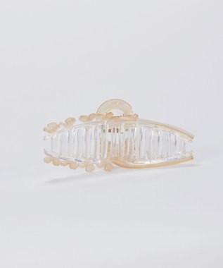 Tiaclasse フラワーモチーフクリアバンスクリップ ベージュ