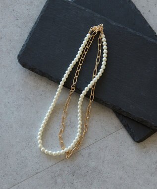 AMERICAN HOLIC 【2点SET】パール＋チェーンネックレス