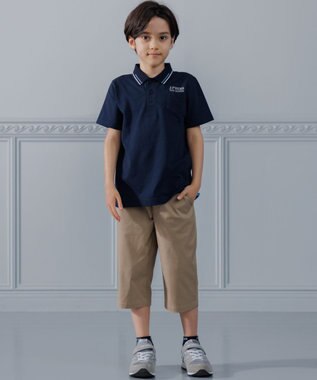 J.PRESS KIDS 【100-130cm】ダブルライン カラー 半袖ポロシャツ ネイビー