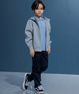 J.PRESS KIDS 【100-130cm】ダブルライン カラー 半袖ポロシャツ ライトブルー