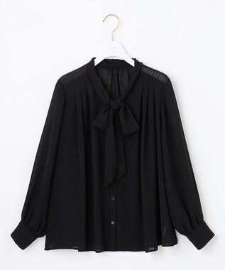 ANY SIS 【美人百花11月号掲載】シャドーチェックボウタイ ブラウス ブラック
