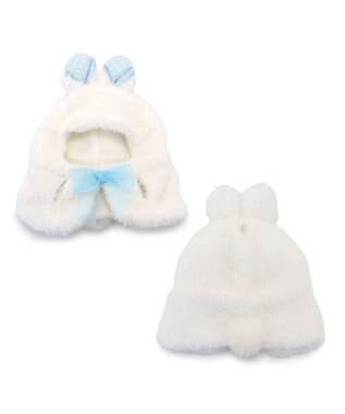 Mother garden しろたん ついてきちゃうマスコット 着せ替え服 《うさぎポンチョ 白》 単品 うさぎポンチョ 白