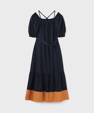 GRACE CONTINENTAL ギャザーロングワンピース ネイビー