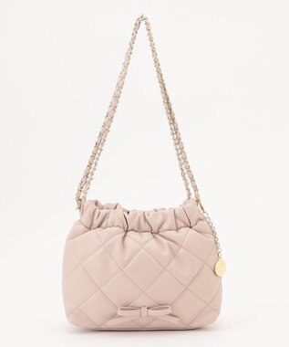 Feroux キルティング＆エコファー チェーンバッグ ピンク系