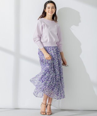 組曲 【23SS】ヴィンテージフラワープリント スカート パープル系5
