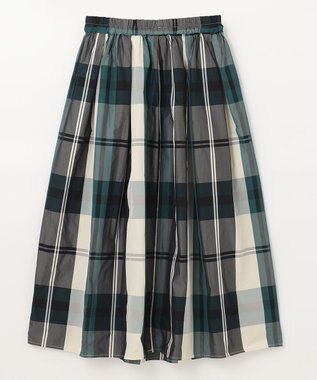 ANY 【洗濯機可能・ウエストゴム】ビックチェックスカート グリーンベース