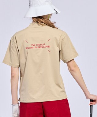 PW CIRCULUS 【WOMEN】アニマルグラフィックモックネック  ゴルフウェア レディース ベージュ系