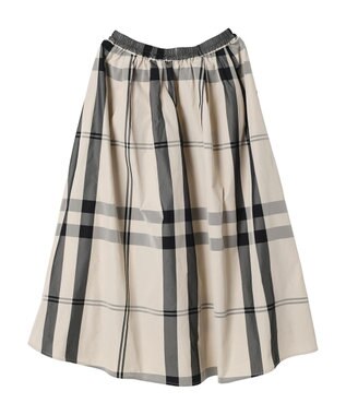 AMERICAN HOLIC チェックメモリーフレアスカート Check Ivory