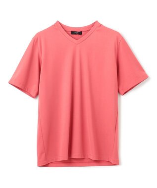 JOSEPH HOMME 【新素材】ハイゲージベアスムース　VネックＴシャツ オールドローズ系