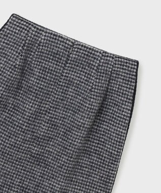 GRACE CONTINENTAL シャギーチェックミニスカート グレー
