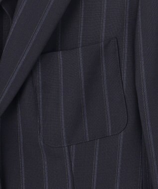 BEIGE， 【セットアップ対応】GEORGE / ウールストライプ テーラードジャケット Navy Stripes
