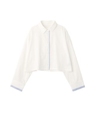 earth music&ecology パイピングショートシャツ Off White