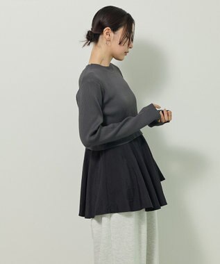 Green Parks ・ＥＬＥＮＣＡＲＥ　ＤＵＥ　ハイブリットハイネックニット Charcoal Gray