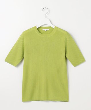 自由区 L 【アンサンブル対応】シアーシルクミックスニット プルオーバー ライトグリーン