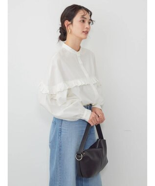 AMERICAN HOLIC フリルバンドカラーシャツ Off White