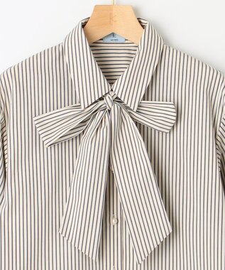 組曲 L 【ボウタイ付き】メッセージシャーティング シャツ アイボリー系1