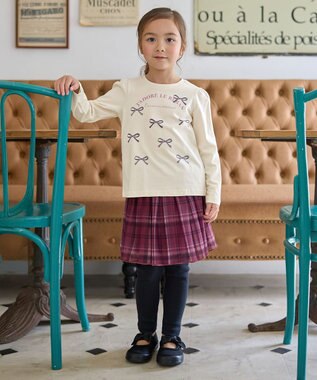 ANY KIDS 【WEB限定】7days プリント 長袖Tシャツ エクリュ×リボン