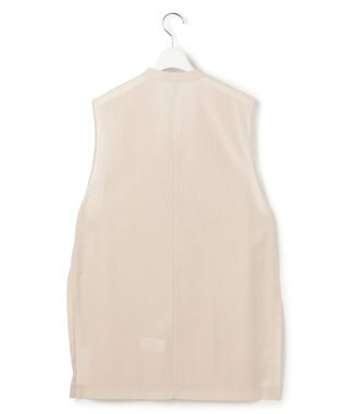 23区 【先行予約】ライトシアーマットクロス ノーカラー ジレ ベージュ系