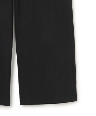 23区 【洗える】リネンレーヨンストレッチ ドロスト ワイド パンツ ブラック系