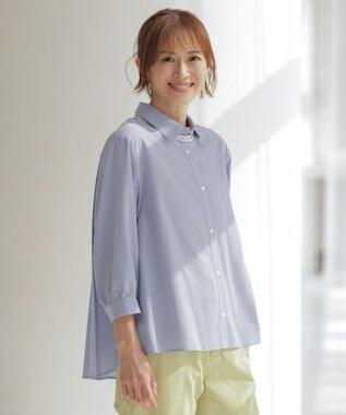 【洗える】スパンローン バックプリーツ ブラウス