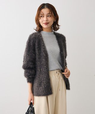 Green Parks ｉｎ　ラメリブハイネックプルオーバー Gray Mixture