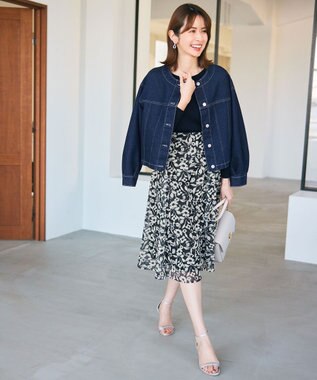 ANY SIS 【洗える】パール調ポイント ニット ネイビー