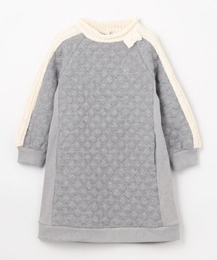 組曲 KIDS 【110-140㎝】ダイヤキルト ワンピース グレー系