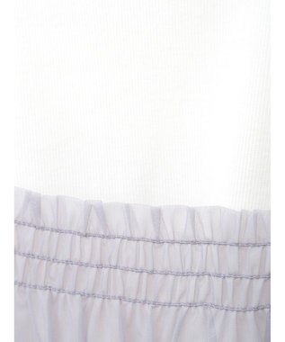 earth music&ecology ＳＥＴ２点チュールビスチェ＋リブプルオーバー Gray