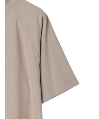 Green Parks 接触冷感５分袖ラグランチュニック Gray Beige