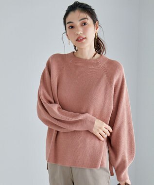 ANY ウールブレンドバルーンスリーブニット コーラル