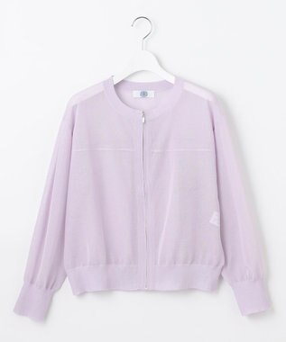 J.PRESS LADIES 【洗える】SHEER LIGHT ニット ブルゾン ラベンダー系