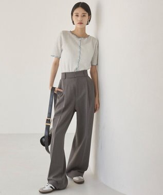 WEGO 【ANGIE VINTAGE】シアーボーダーメロウトップス グレーボーダー