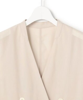 23区 【先行予約】ライトシアーマットクロス ノーカラー ジレ ベージュ系