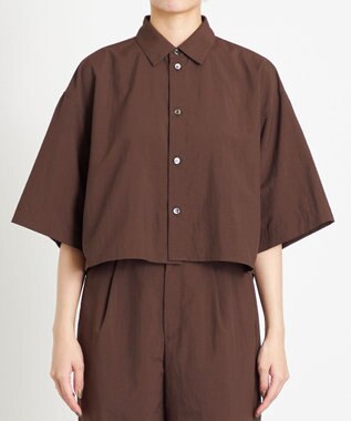 NAVE 【ReNAVE　撥水機能・UVカット・透湿・接触冷感・洗える】ナイロンタスランシャツ ダークブラウン系