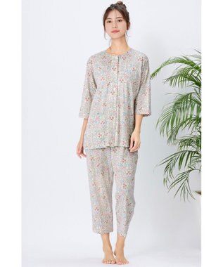 Wing パジャマ 綿100%(本体) 天竺素材 7分袖 長袖 8分丈 レディース EP8044 ウイング／ワコール