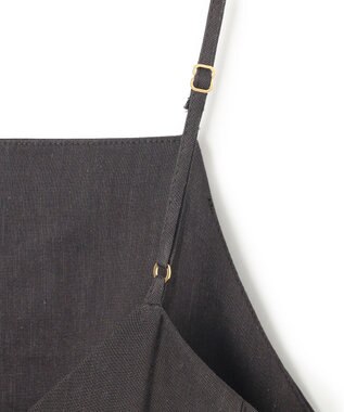 23区 【洗える】リネンレーヨンストレッチ  Iライン キャミソール ワンピース ダークブラウン系