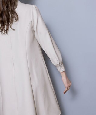 Tiaclasse L 【ダブルクロス】【洗える】フリルドレープワンピース グレージュ