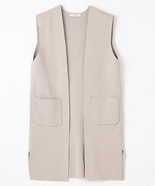 ANY L 【洗濯機可能】スタイルアップ ニットジレ サンドベージュ