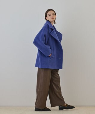 GRACE CONTINENTAL シャギ－ハ－フコ－ト ブルー