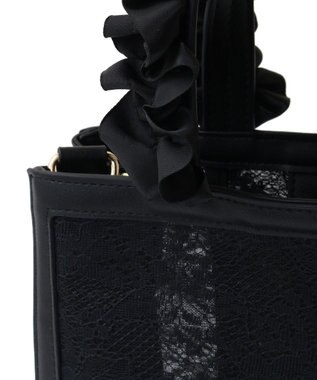 Maison de FLEUR メッシュレース2Wayトートバッグ Black