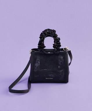 Maison de FLEUR メッシュレース2Wayトートバッグ Black