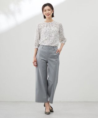 J.PRESS LADIES 【セットアップ対応・洗える・撥水】コットンFITTY ストレート パンツ グレー系