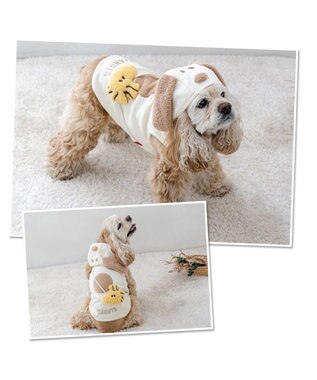 PET PARADISE スヌーピー なかよし パーカー 中型犬 ベージュ